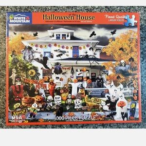 White Mountain Halloween House Puzzle with Vibrant Colors